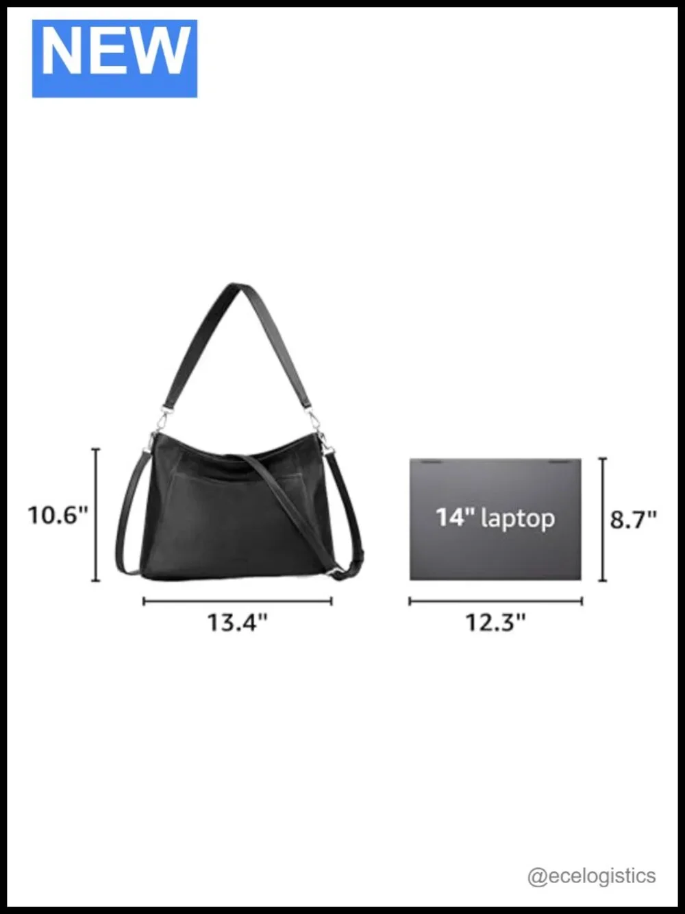 Genuine Leather Hobo Crossbody Bag with 2 Detachable Straps